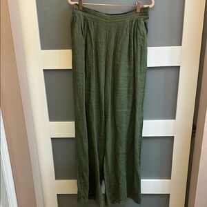 Olive Green Women's Linen Pants